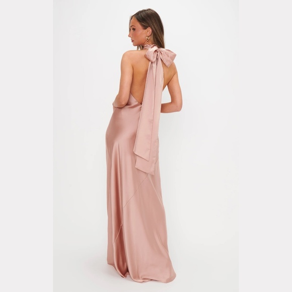 Show Me Your MuMu Lisa Maxi Dress Rose Gold M - Picture 1 of 6